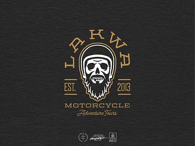 Lakwa Motorcycle Secondary Logo beard biker brand design brand identity branding branding design character hand drawn identity design illustration logo logo design motorcycle serif skeleton skull slab typography vintage visual identity