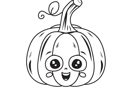 Halloween pumpkin kids cute vector art illustration horizontal