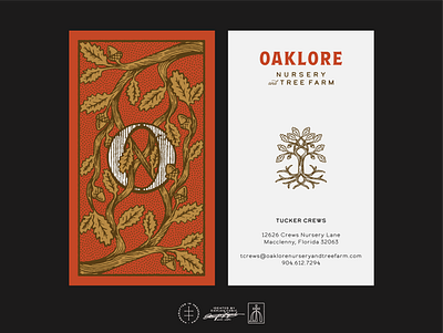 Oaklore Nursery & Tree Farm Business Cards brand design brand identity branding branding design business card business cards business stationery hand drawn identity design illustration logo logo design monogram retro stationary stationery stationery design tree vintage visual identity