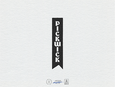 Pickwick Banner Logo banner brand design brand identity branding branding design hand drawn identity design lettering logo logo design logotype minimal minimalist simple type typography vertical vintage visual identity wordmark