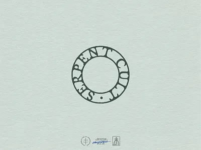 Serpent Cult Stamp Logo brand design brand identity branding branding design circle circular gothic hand drawn identity design logo logo design logomark minimal minimalist ring simple type typography vintage visual identity