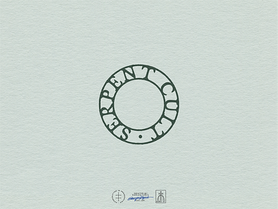 Serpent Cult Stamp Logo brand design brand identity branding branding design circle circular gothic hand drawn identity design logo logo design logomark minimal minimalist ring simple type typography vintage visual identity