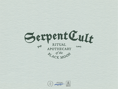 Serpent Cult Logotype blackletter brand design brand identity branding branding design gothic hand drawn hand lettering identity design lettering logo logo design logotype magic occult type typography vintage visual identity wordmark