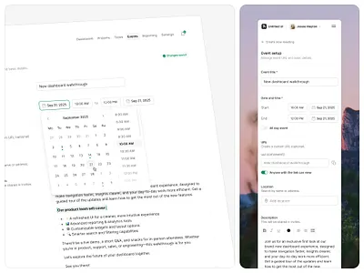 Event setup — Untitled UI event form product design settings ui design user interface