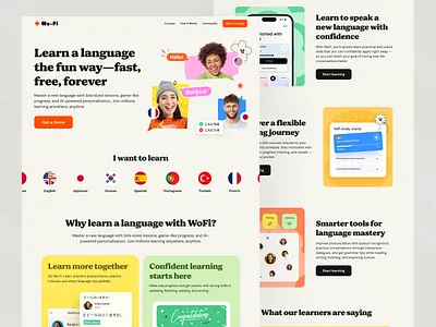 UI/UX Design for Language Learning Platform corporate website duolingo foreign language global landing page language learning redesign saas saas website web web design website website redesign