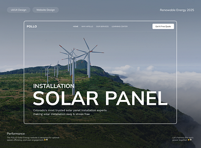 Solar Energy Website Design alternative energy eco friendly environmenta green energy interface landing page product desing renewable energy landing page renewable energy website solar energy solar energy landing page solar energy website solar power solar service solar system startup turbine website ui desing web design website