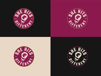 She Hits Different Logo badge branding design graphic design identity illustration logo logo design typography