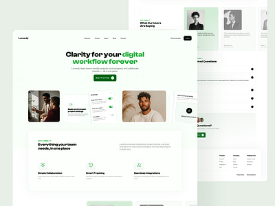 Landing Page for SaaS black clean figma green homepage landing modern neat page saas ui ux website