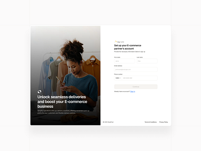 Set up - Partner app dashboard design order signup ui uiux