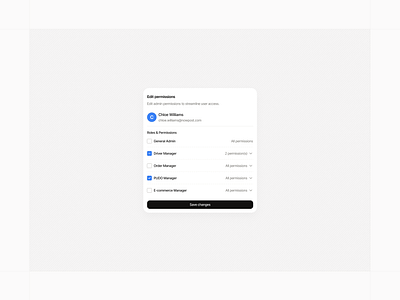 Edit permissions app dashboard delivery app design order ui uiux