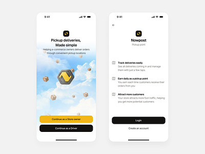 Onboarding app delivery app design ui uiux
