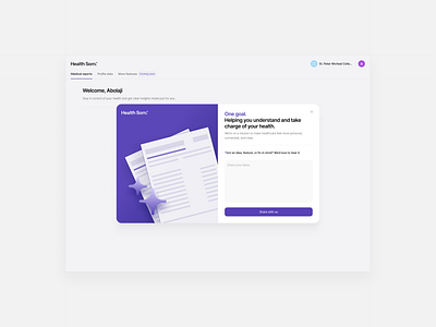 HealthSom - Modal app dashboard design ui uiux