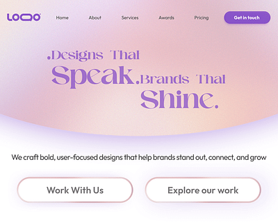 #dailyui 003 - Landing Page - Design Agency branding dailyui dailyuichallenge landing oage ui uidesign