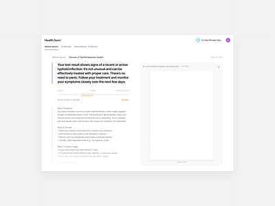 Medical Report app dashboard design ui uiux