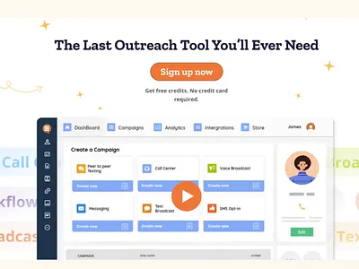 CallHub Website Refresh – Outreach & Communication SaaS animation beige branding clean design communications marketing site minimal modern ui motion graphics pastel saas saas website site revamp ui web design website redesign