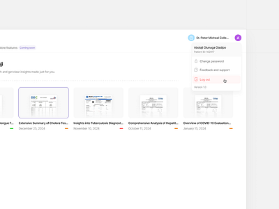 Profile dropdown app dashboard design ui uiux