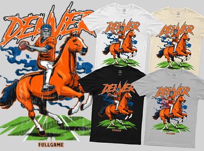 Denver American Football Merch Illustration american football broncos denver denver broncos football football apparel football illustration football merchandise nfl rugby sports apparel sports illustration sports merchandise