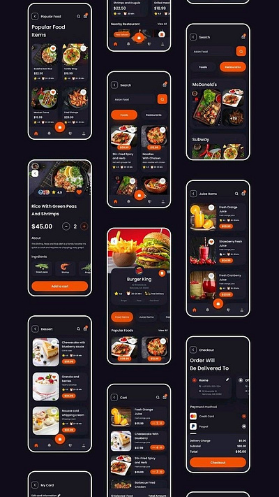 Food mobile app interfaces i designed on figma💯🔥 design food graphic design mobile app ui
