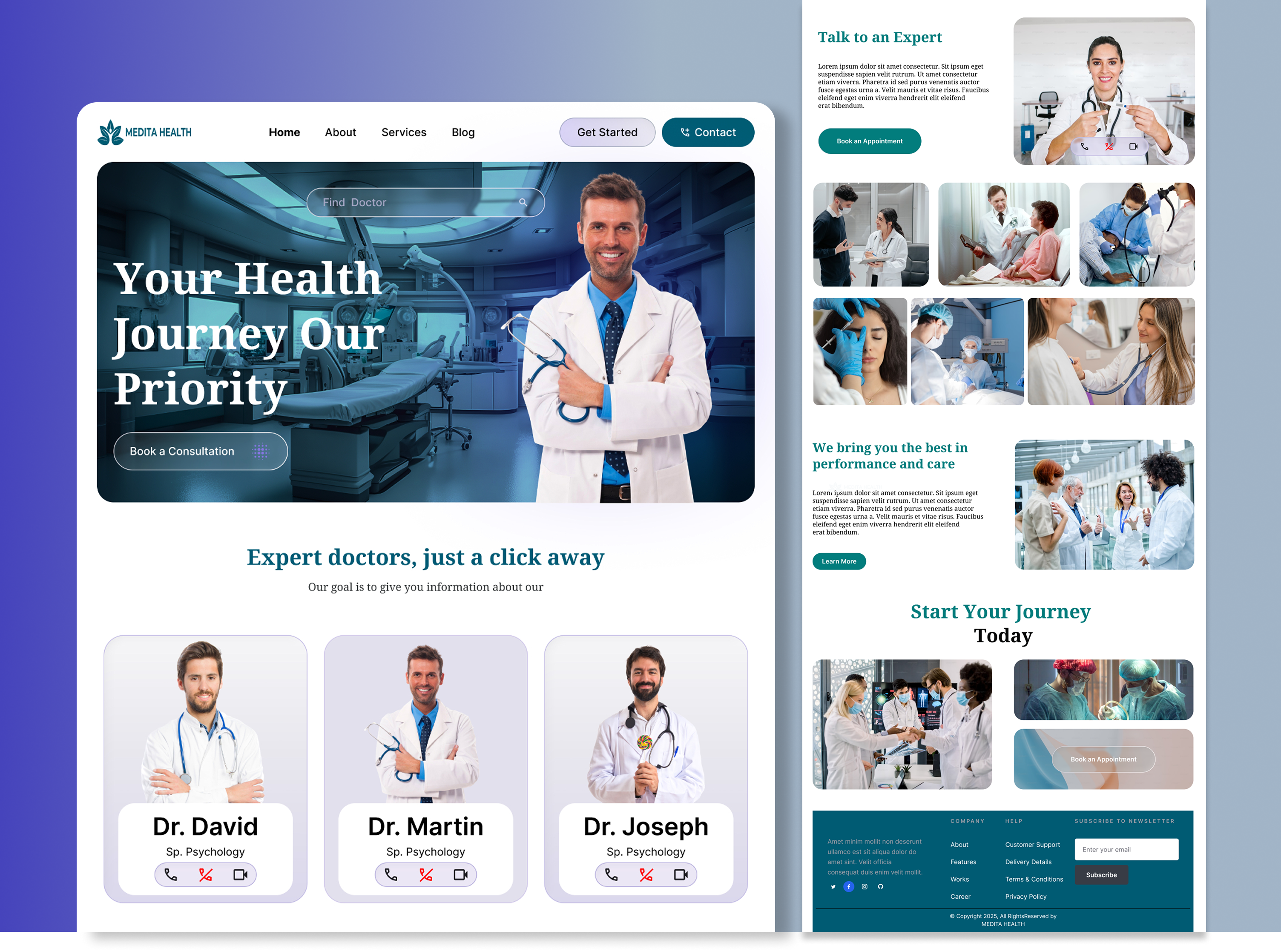 Example of Healthcare  Landing Page UI/UX Design