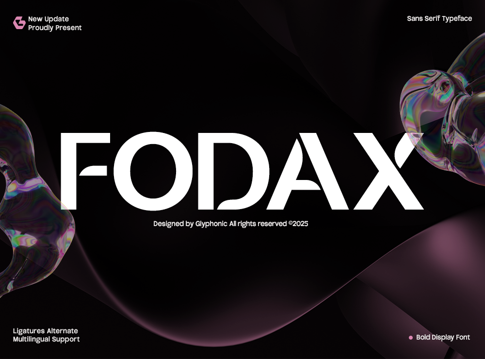 GC Fodax — Bold Simplicity Font black branding clean design display elegant font font futuristic glyph glyphonic graphic design liquid logotype modern poster sans stylish trendy typeface typography