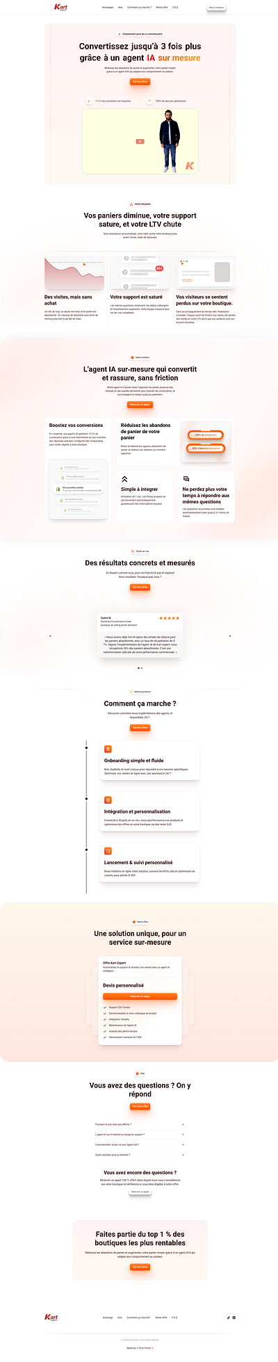 Landing page pour une agence IA : Kart Expert