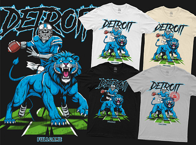Detroit American Football Merch Illustration american football detroit detroit lions football football apparel football illustration football merchandise lions nfl rugby sports apparel sports merchandise