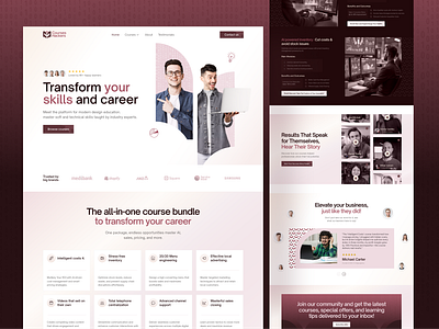 EdTech Website Design • E-Learning Landing Page clean website design course platform landing page digital learning e learning edtech edtech landing page edtech website elearning website landing page modern edtech ui ux online course website online learning responsive landing page design skills training student ui web design website website design wingly agency design