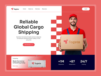 Logistics Landing Page business cargo company container delivery landing page logistic logistics website package parcel service shipment shipping supply supply chain tracking transport ui web design website