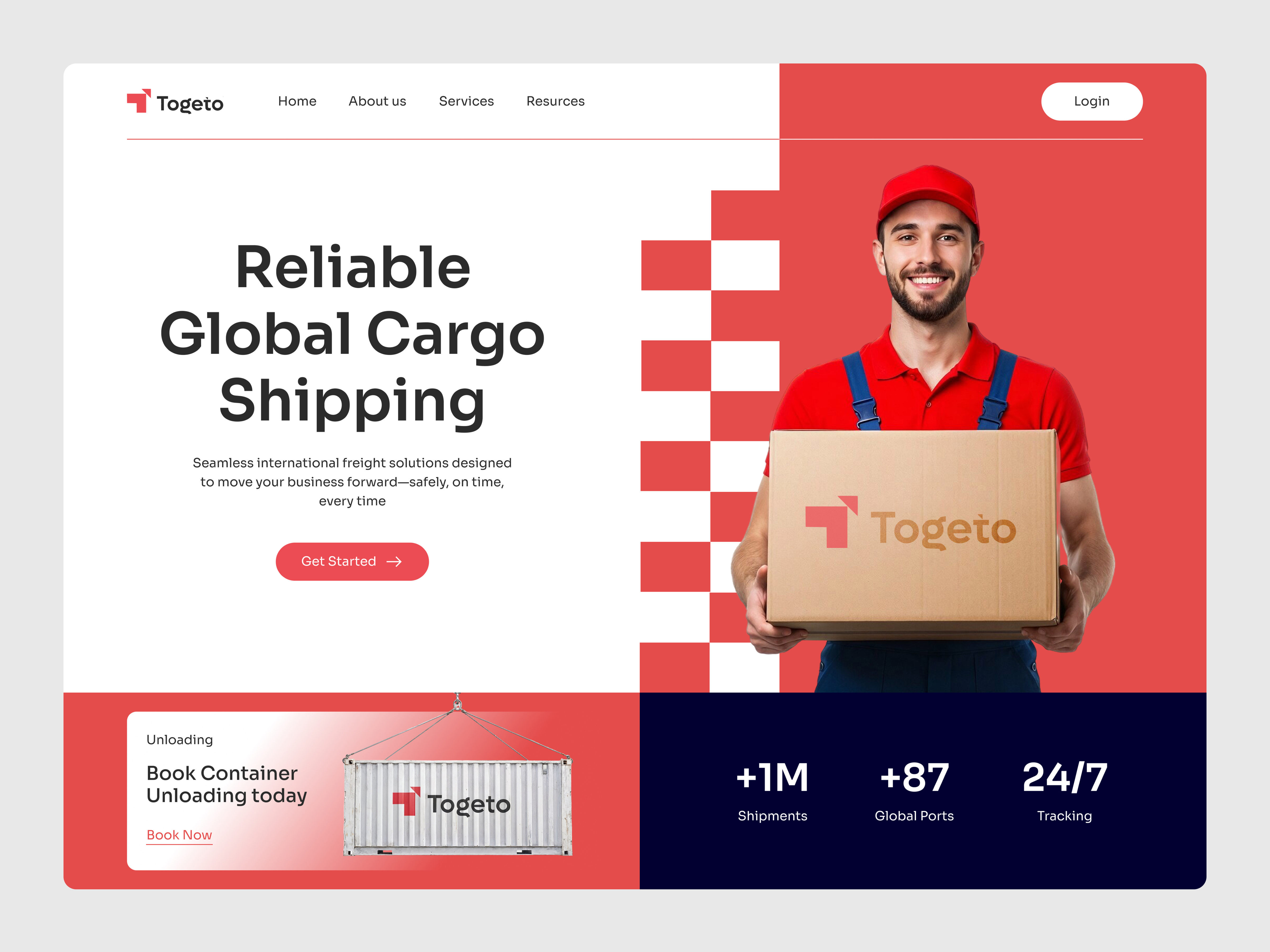Logistics Landing Page business cargo company container delivery landing page logistic logistics website package parcel service shipment shipping supply supply chain tracking transport ui web design website