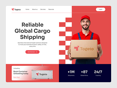 Logistics Landing Page business cargo company container delivery landing page logistic logistics website package parcel service shipment shipping supply supply chain tracking transport ui web design website