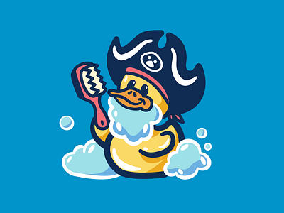 Bubble Beard branding bubble bubble bath design duck graphic design illustration logo mascot milb minor league baseball piracy pirate rubber duck vector