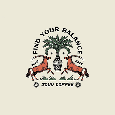Joud Coffee Illustration branding copper truck illustration graphic design illustration logo vintage
