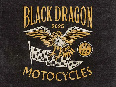Black-Dragon-Motocycles---Illustration branding graphic design illustration logo