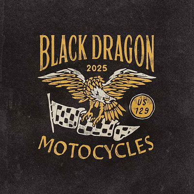 Black-Dragon-Motocycles---Illustration branding graphic design illustration logo