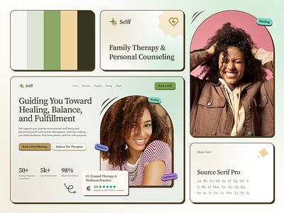 Self – Therapy & Healing Website healing mental health mindfulness personal growth self therapy ui design video website wellness