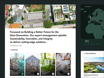 Sustainable - Engineering Firm Landing Page architecture architecture studio branding clean ui consultancy engineering design green design modern web design sustainability ui website design wordpress
