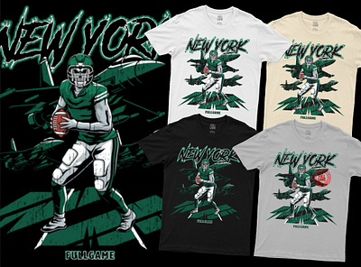 New York American Football Merch Illustration american football football football apparel football illustration football merchandise jets new york new york jets nfl rugby sports apparel sports merchandise sports illustration