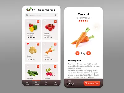 Online Supermarket App - 2017 adobe xd app photoshop ui ux