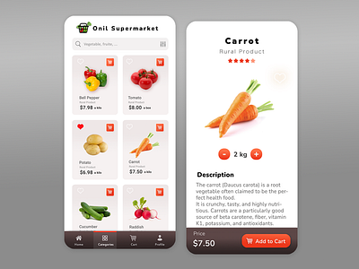 Online Supermarket App - 2017 adobe xd app photoshop ui ux