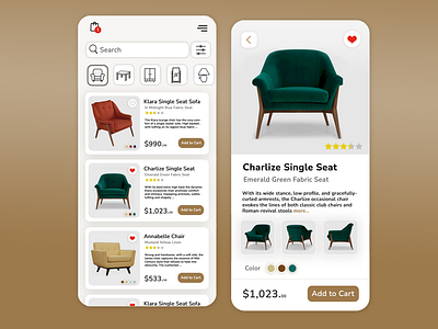 Furniture App - 2020 adobe xd app design photoshop ui ux