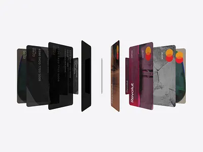Revolut x Alex Kuznetsov Cards 3d rotation alex kuznetsov art art cards art collaboration artist cards collaboration contemporary art design graphic design master card minimal revolut virtual cards