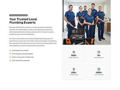 Plumbing Website Homepage Design Concept figma plumbing web design website website design
