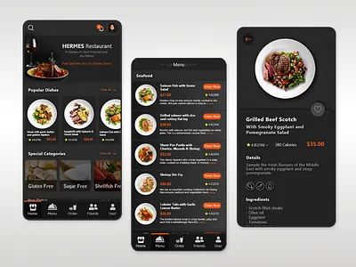 Hermes Restaurant App - 2021 adobe xd photoshop ui ux