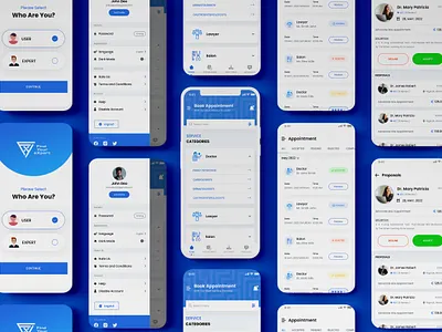 Find Your Expert – Mobile App UI/UX Design | Appointment Booking appointmentbookingapp appui cleanui doctorapp dribbbleshots healthcareapp hireme landing page lawyerapp mobileappdesign mobileappui moderndesign salonapp servicebookingapp uidesign uiuxdesign uxdesign