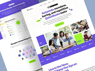 Accounting Automation Saas Website Design accounting firm website accouting saas automation automation workflow b2b web design b2b website business automation tool business software ui clean ux layout crm landing page data integration ui design landing page modern saas design modern website design quickbooks automation quickbooks task automation saas startup saas website startup website