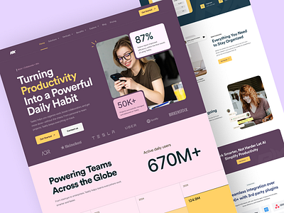 ⚡️ Productivity App Landing Page ai powered app clean productivity dashboard daily workflow assistant landing page modern saas design productivity app landing page productivity tool website project management saas website project tracking website remote team software website saas design saas landing page saas productivity design saas web design saas website smart habits platform startup website task management team collaboration website