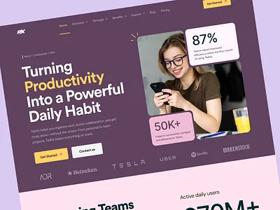 Saas Landing Page Design ai landing page ai powered app website ai website b2b website business software ui clean ui clean ux layout features hero landing page modern saas design productivity app landing page productivity website project management landing page project management website saas landing page saas landing page design saas website task management saas task management website