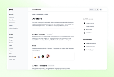 Documentation Layout design system documentation