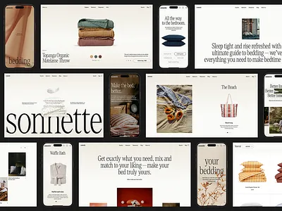 Sonnette Case Study: Home Goods Ecommerce Website 3d animation branding design e commerce ux ui figma graphic design illustration logo motion graphics ui web design website website design