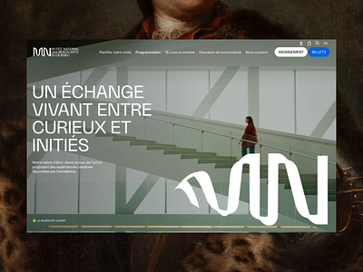 Homepage for MNBAQ art beautiful blue desktop green mnbaq motion design museum musée page scroll parallax quebec scroll scroll animation transition ui ui design web design website website design